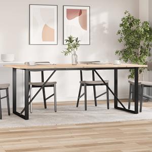 VidaXL Eettafel O-frame 200x100x75,5 cm grenenhout en gietijzer