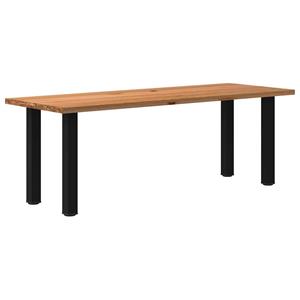 VidaXL Eettafel rechthoekig 220x80x74 cm massief eikenhout lichtbruin