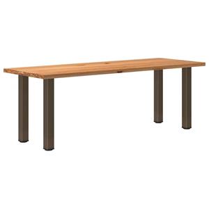 VidaXL Eettafel rechthoekig 220x80x74 cm massief eikenhout lichtbruin
