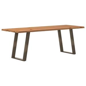 VidaXL Eettafel met natuurlijke rand 220x80x74 cm massief eikenhout