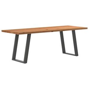 VidaXL Eettafel rechthoekig 240x80x74 cm massief eikenhout lichtbruin