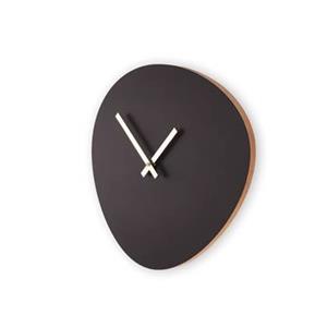 KLOQ Wandklok 'Pebble' Satijn Zwart & Glimmend Goud (SE)