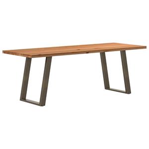 VidaXL Eettafel rechthoekig 240x80x74 cm massief eikenhout lichtbruin