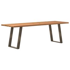 VidaXL Eettafel met natuurlijke rand 240x80x74 cm massief eikenhout