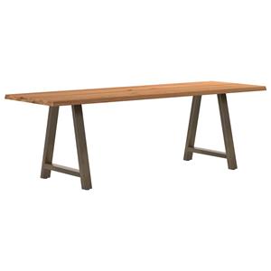 VidaXL Eettafel met natuurlijke rand 240x80x74 cm massief eikenhout
