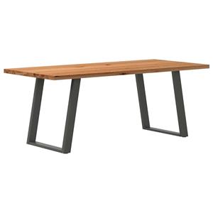 VidaXL Eettafel rechthoekig 200x90x74 cm massief eikenhout lichtbruin