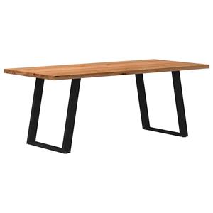 VidaXL Eettafel rechthoekig 200x90x74 cm massief eikenhout lichtbruin