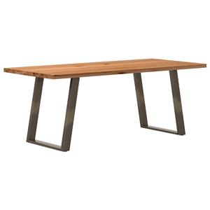 VidaXL Eettafel rechthoekig 200x90x74 cm massief eikenhout lichtbruin