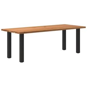 VidaXL Eettafel rechthoekig 220x90x74 cm massief eikenhout lichtbruin