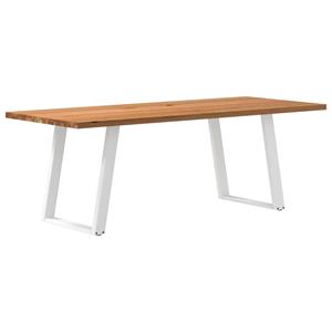 VidaXL Eettafel rechthoekig 220x90x74 cm massief eikenhout lichtbruin