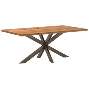 VidaXL Eettafel rechthoekig 180x100x74 cm massief eikenhout lichtbruin