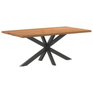 VidaXL Eettafel rechthoekig 180x100x74 cm massief eikenhout lichtbruin