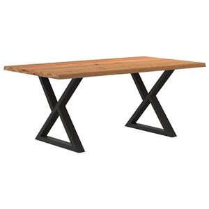 VidaXL Eettafel met natuurlijke rand 180x100x74cm eikenhout lichtbruin