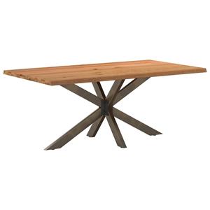 VidaXL Eettafel rechthoekig 180x100x74 cm massief eikenhout lichtbruin