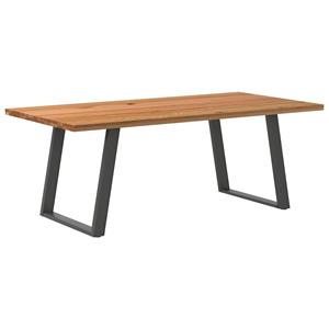 VidaXL Eettafel rechthoekig 200x100x74 cm massief eikenhout lichtbruin