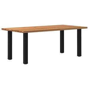 VidaXL Eettafel rechthoekig 200x100x74 cm massief eikenhout lichtbruin