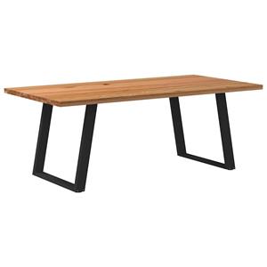 VidaXL Eettafel rechthoekig 200x100x74 cm massief eikenhout lichtbruin