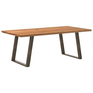 VidaXL Eettafel rechthoekig 200x100x74 cm massief eikenhout lichtbruin