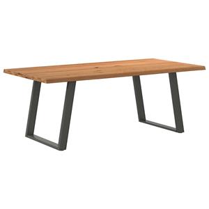 VidaXL Eettafel met natuurlijke rand massief eikenhout rechthoekig