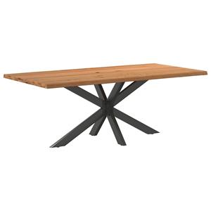 VidaXL Eettafel met natuurlijke rand massief eikenhout rechthoekig