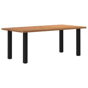 VidaXL Eettafel met natuurlijke rand massief eikenhout rechthoekig