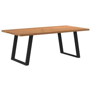 VidaXL Eettafel met natuurlijke rand massief eikenhout rechthoekig
