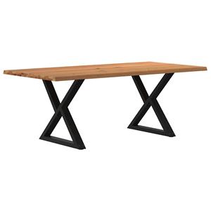VidaXL Eettafel met natuurlijke rand 200x100x74cm eikenhout lichtbruin