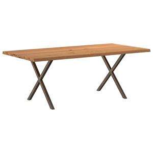 VidaXL Eettafel met natuurlijke rand massief eikenhout rechthoekig
