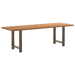 VidaXL Eettafel met natuurlijke rand 240x80x74 cm massief eikenhout