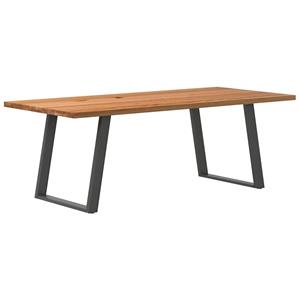 VidaXL Eettafel rechthoekig 220x100x74 cm massief eikenhout lichtbruin