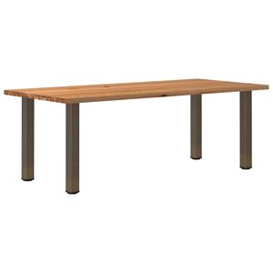 VidaXL Eettafel rechthoekig 220x100x74 cm massief eikenhout lichtbruin