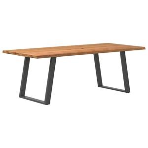 VidaXL Eettafel met natuurlijke rand 220x100x74 cm massief eikenhout