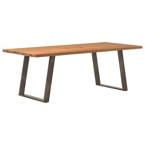 VidaXL Eettafel met natuurlijke rand 220x100x74 cm massief eikenhout