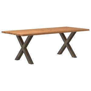 VidaXL Eettafel met natuurlijke rand 220x100x74 cm massief eikenhout