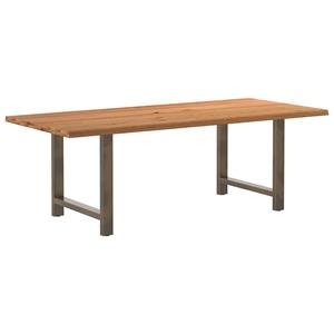 VidaXL Eettafel met natuurlijke rand 220x100x74 cm massief eikenhout