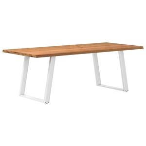 VidaXL Eettafel met natuurlijke rand 220x100x74 cm massief eikenhout