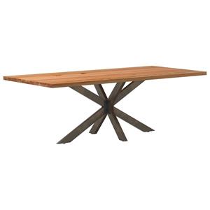 VidaXL Eettafel rechthoekig 220x100x74 cm massief eikenhout lichtbruin