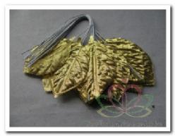Decoflorall Brokaat bladeren goud blaadjes 28x44 mm Brokaat bladere