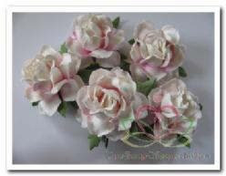 Decoflorall Mulberry roos Old White/Softpink 3. 5 cm./pak 50 Mulberry roos O