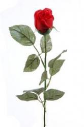 Decoflorall Roos kunstroos zijde Rood restant = per stuk Roos kunstroos