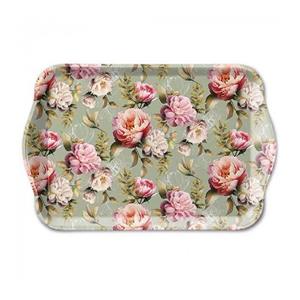 Ambiente Dienblad Melamine 13x21cm Peonies Composition Green