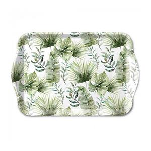 Ambiente Dienblad Melamine 13x21cm Jungle Leaves White