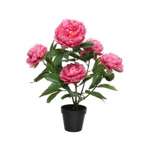 Decoris De  Kunstplant Pioenroos In Pot Is Een Levensechte En Onderhoudsvrije