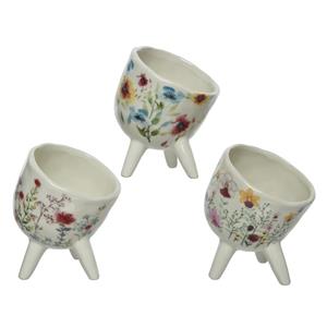 Decoris De  Bloempot Met Bloemendessin Is Een Charmante Toevoeging Aan Je Tuin,
