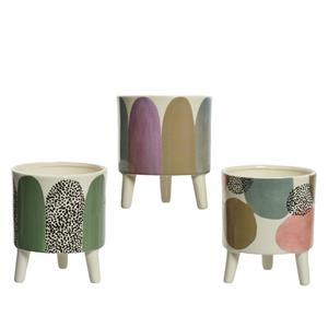 Decoris De  Bloempot Van Dolomiet Met Een Diameter Van 13 Cm En Een Hoogte Van