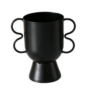 Boltze Home Plantenpot 'Valerio' 16x10x16cm Metaal Matzwart