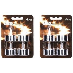 Cosy & Trendy 16x stuks Led Theelichten/waxinelichten zilver -