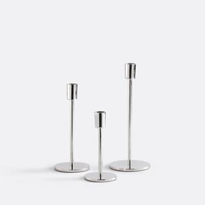LA REDOUTE INTERIEURS Set van 3 verchroomde aluminium metalen kandelaars Oror