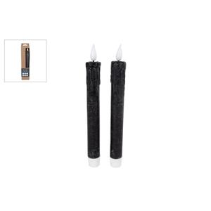 Kaars Led Afstandsbediening Zwart Set 2