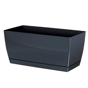 Prosperplast plantenpot - kunststof - antraciet - 24 x 12 x 11 cm